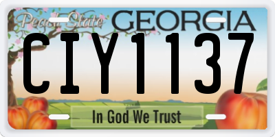 GA license plate CIY1137