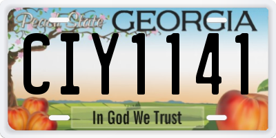GA license plate CIY1141