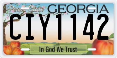 GA license plate CIY1142