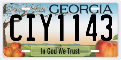 GA license plate CIY1143