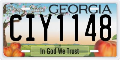 GA license plate CIY1148