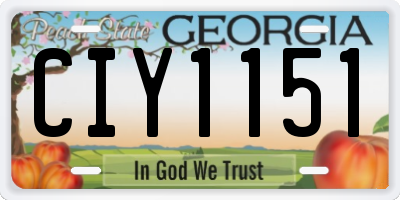 GA license plate CIY1151