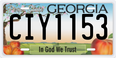 GA license plate CIY1153