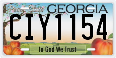 GA license plate CIY1154