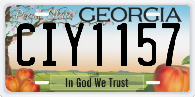 GA license plate CIY1157