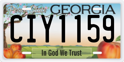 GA license plate CIY1159