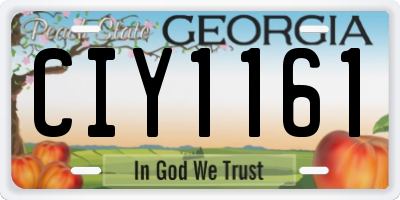 GA license plate CIY1161