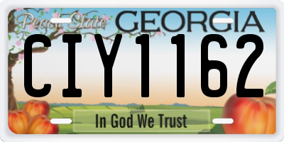GA license plate CIY1162
