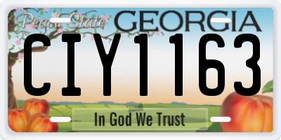 GA license plate CIY1163