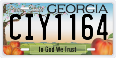 GA license plate CIY1164