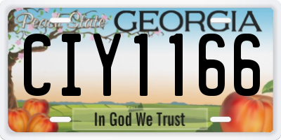 GA license plate CIY1166