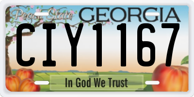 GA license plate CIY1167