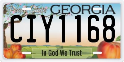 GA license plate CIY1168