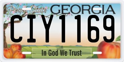 GA license plate CIY1169