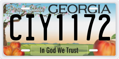 GA license plate CIY1172