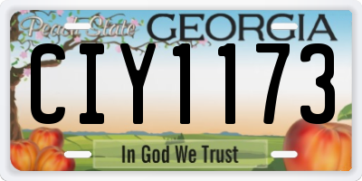 GA license plate CIY1173