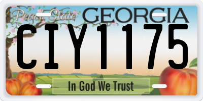 GA license plate CIY1175