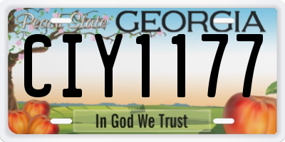 GA license plate CIY1177