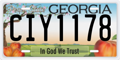 GA license plate CIY1178
