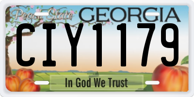 GA license plate CIY1179