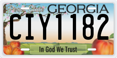 GA license plate CIY1182