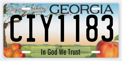 GA license plate CIY1183