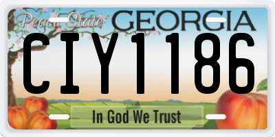 GA license plate CIY1186