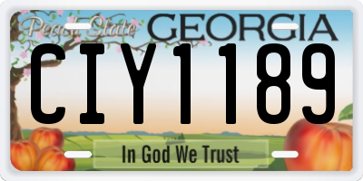 GA license plate CIY1189