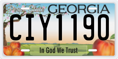 GA license plate CIY1190