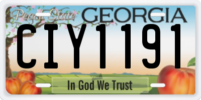GA license plate CIY1191