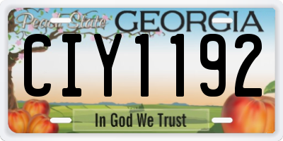 GA license plate CIY1192