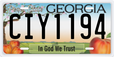 GA license plate CIY1194