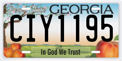 GA license plate CIY1195