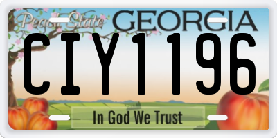 GA license plate CIY1196