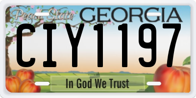 GA license plate CIY1197