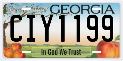 GA license plate CIY1199
