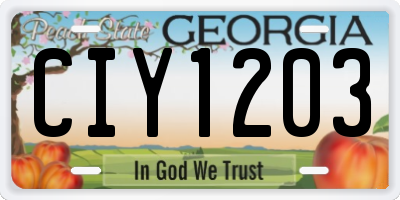 GA license plate CIY1203