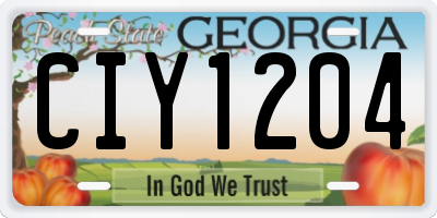 GA license plate CIY1204