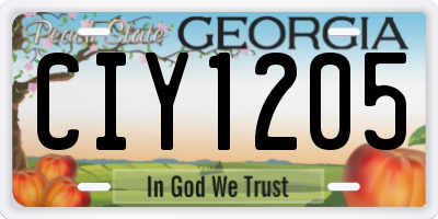 GA license plate CIY1205
