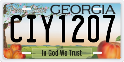 GA license plate CIY1207