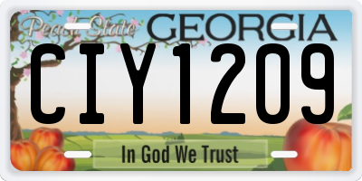 GA license plate CIY1209