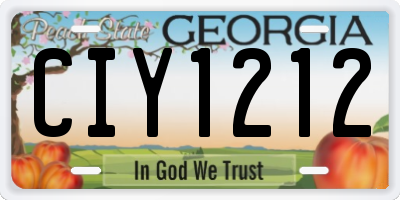 GA license plate CIY1212