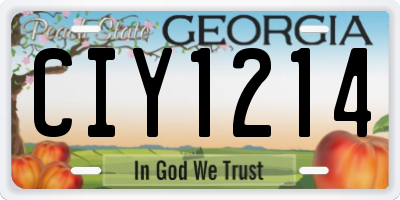 GA license plate CIY1214