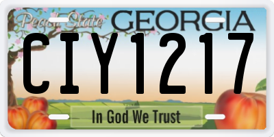 GA license plate CIY1217