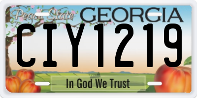 GA license plate CIY1219