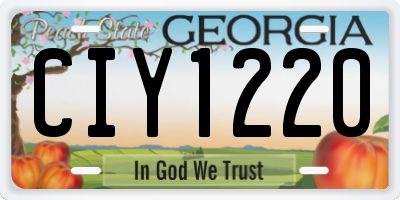 GA license plate CIY1220