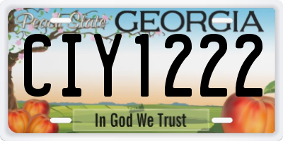 GA license plate CIY1222