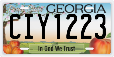 GA license plate CIY1223