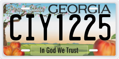 GA license plate CIY1225
