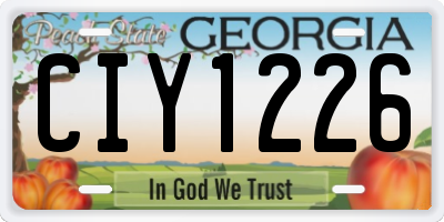 GA license plate CIY1226